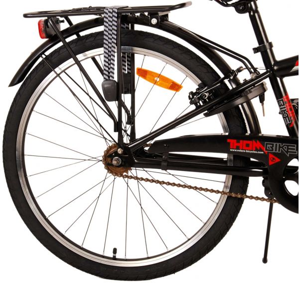 Volare Thombike Kinderfiets - Jongens - 24 inch - Zwart Rood - Twee handremmen