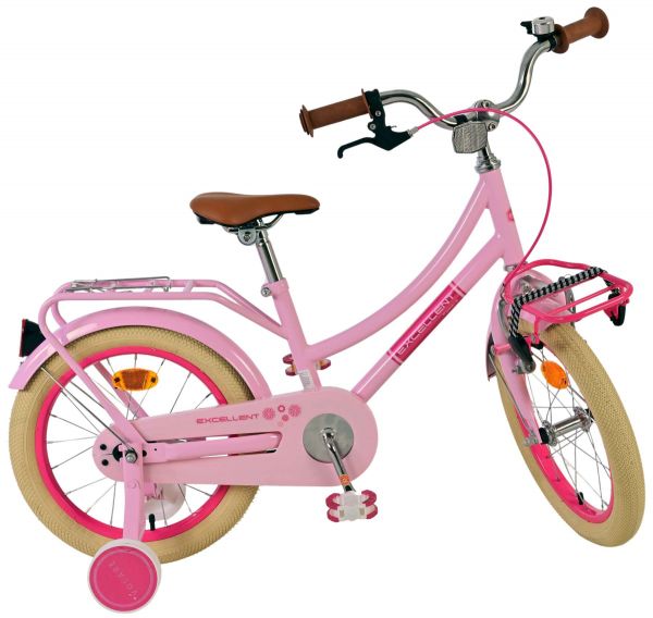 Volare Excellent Kinderfiets - Meisjes - 16 inch - Roze - 95% afgemonteerd