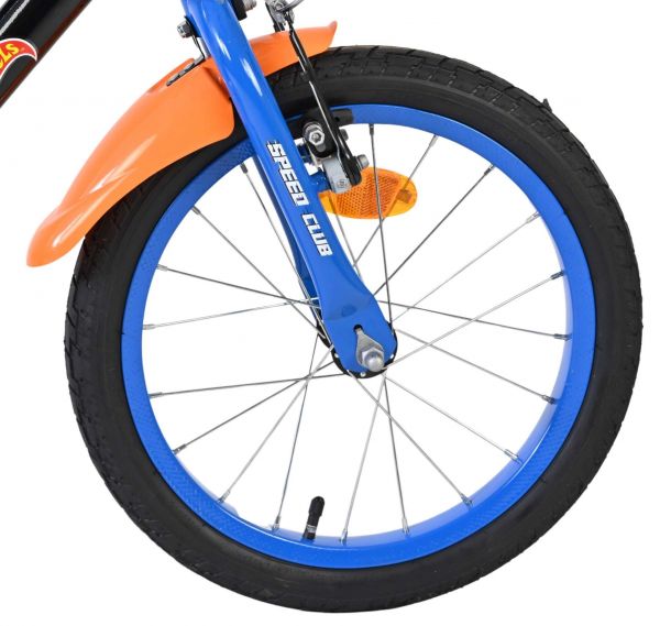 Hot Wheels Kinderfiets - Jongens - 16 inch - Zwart Oranje Blauw - Twee Handremmen
