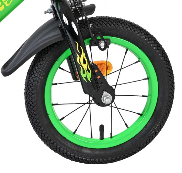 Volare Strike Kinderfiets - Jongens - 12 inch - Zwart Groen - Twee Handremmen