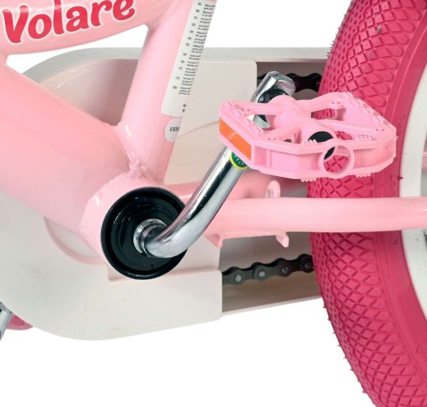 Volare Unicorn Kinderfiets - Meisjes - 16 inch - Roze - Twee Handremmen