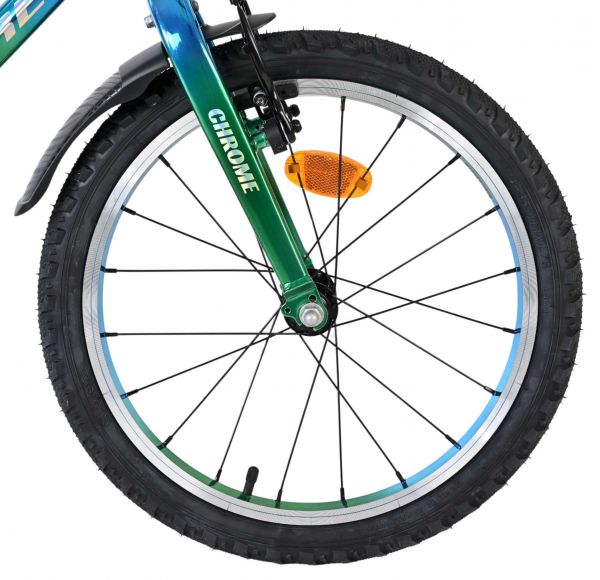 Volare Chrome Kinderfiets - Jongens - 18 inch - Blauw Groen