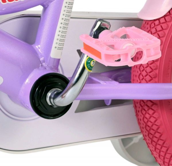Volare Unicorn Kinderfiets - Meisjes - 12 inch - Paars - Twee handremmen