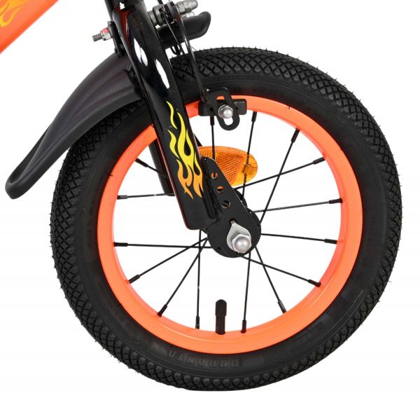 Volare Strike Kinderfiets - Jongens - 12 inch - Zwart Oranje - Twee Handremmen