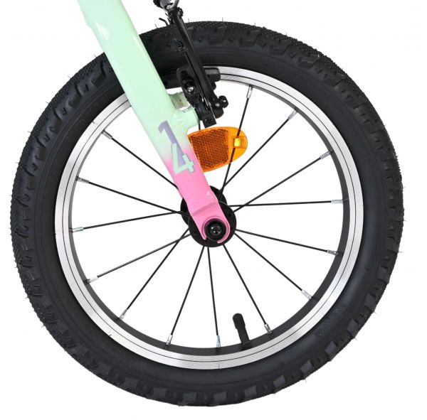 Volare Milano Kinderfiets - Meisjes - 14 inch - Mintgroen - Twee handremmen