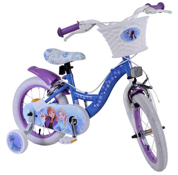 Disney Frozen 2 Kinderfiets - Meisjes - 14 inch - Blauw/Paars - Twee handremmen