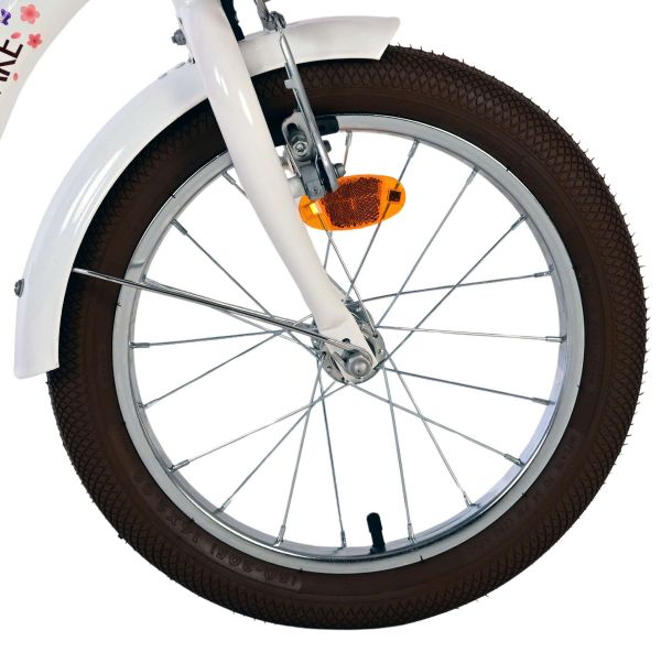 Volare Blossom Kinderfiets - Meisjes - 16 inch - Wit - Twee Handremmen