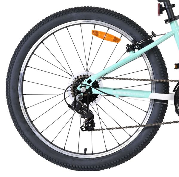 Volare Boost Kinderfiets - 24 inch - Wit/Mintgroen - 21 Speed