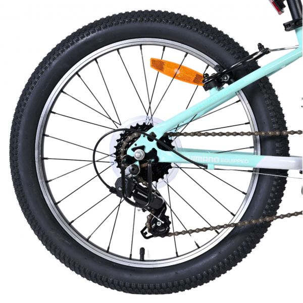 Volare Boost Kinderfiets - 20 inch - 7 Speed - Wit/Mintgroen