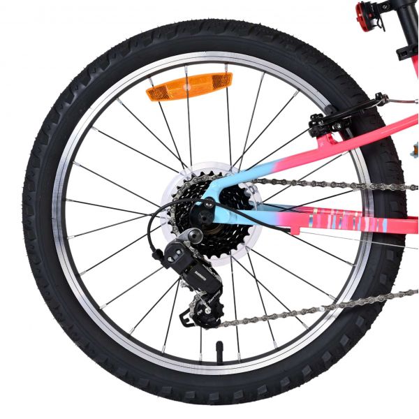 Volare Milano Kinderfiets - Meisjes - 20 inch - Roze - 6 Speed -  Twee handremmen