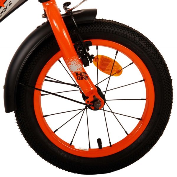 Volare Thombike Kinderfiets - Jongens - 14 inch - Zwart Oranje Volare Thombike Kinderfiets - Jongens - 14 inch - Zwart Oranje