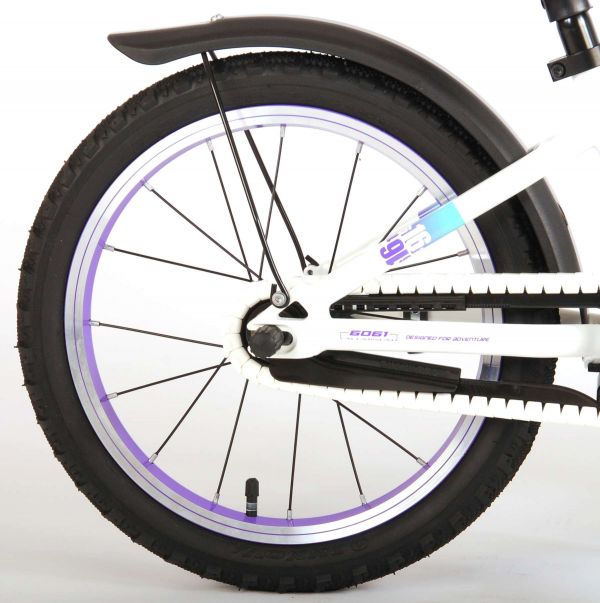 Volare Glamour Kinderfiets - Meisjes - 16 inch - Wit/Mint Groen - Prime Collection