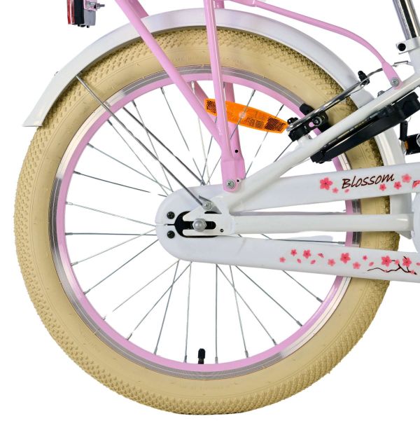 Volare Blossom Kinderfiets - Meisjes - 20 inch - Wit - Twee handremmen