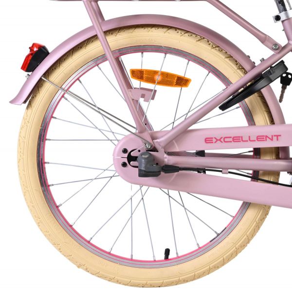 Volare Excellent Kinderfiets - Meisjes - 20 inch - Mat Roze - Shimano Nexus 3 versnellingen