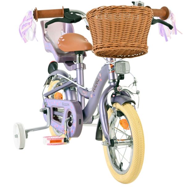 Volare Blossom Kinderfiets - Meisjes - 12 inch - Paars - Twee handremmen
