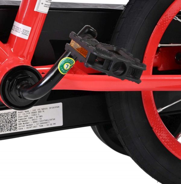 Spider-Man Kinderfiets - Jongens - 12 inch - Blauw/Rood - Twee handremmen