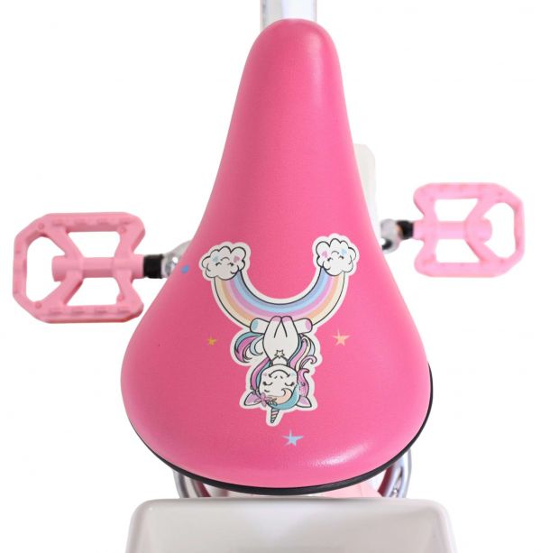 Volare Unicorn Kinderfiets - Meisjes - 16 inch - Wit - Twee Handremmen