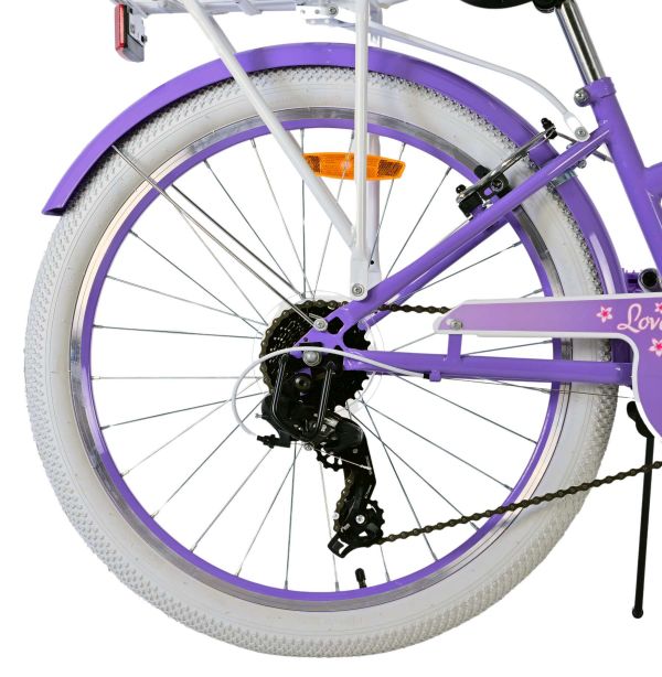Volare Lovely Kinderfiets - Meisjes - 24 inch - Paars - 7 Versnellingen