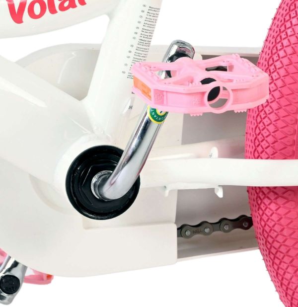 Volare Unicorn Kinderfiets - Meisjes - 16 inch - Wit - Twee Handremmen