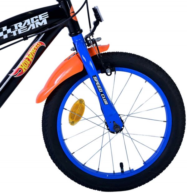 Hot Wheels Kinderfiets - Jongens - 16 inch - Zwart Oranje Blauw - Twee handremmen