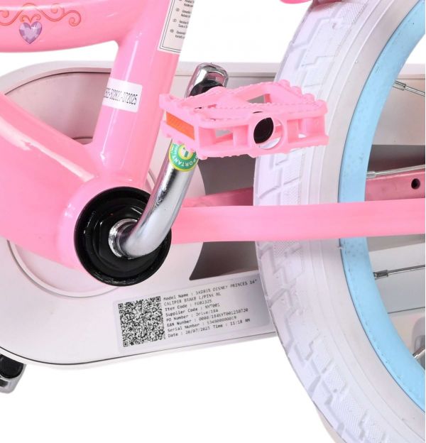 Magic Royals Kinderfiets - Meisjes - 14 inch - Roze - Twee handremmen