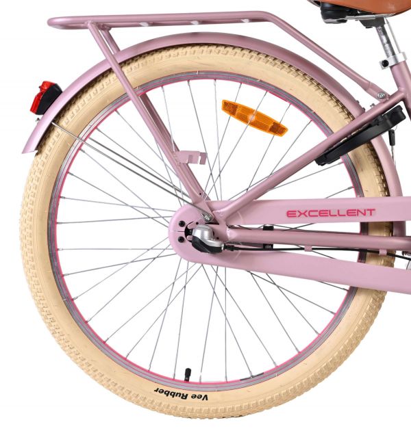 Volare Excellent Kinderfiets - Meisjes - 24 inch - Mat Roze- Shimano Nexus 3 versnellingen
