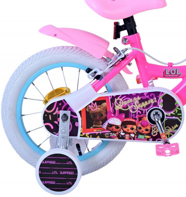 Dolls Kinderfiets - Meisjes - 14 inch - Roze - Twee handremmen