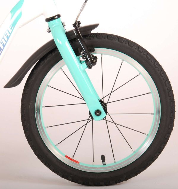 Volare Glamour Kinderfiets - Meisjes - 16 inch - Wit/Mint Groen - Prime Collection