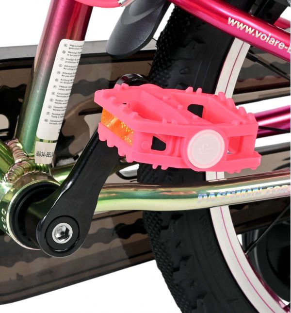 Volare Chrome Kinderfiets - Meisjes - 16 inch - Roze Groen - Twee Handremmen