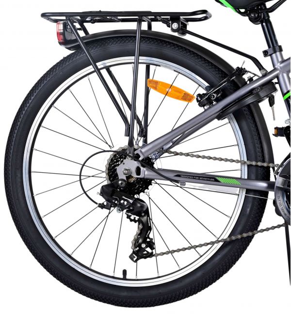 Volare Cross Kinderfiets - Jongens - 24 inch - Grijs - 21 versnellingen - Twee handremmen