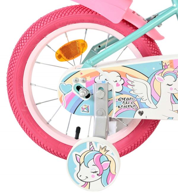 Volare Unicorn Kinderfiets - Meisjes - 14 inch - Groen