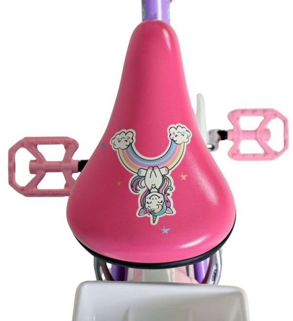 Volare Unicorn Kinderfiets - Meisjes - 16 inch - Paars - Twee Handremmen