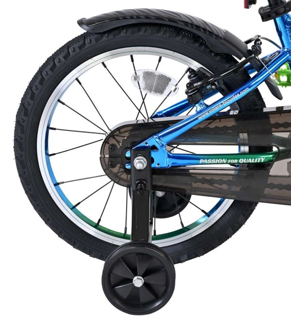 Volare Chrome Kinderfiets - Jongens - 16 inch - Blauw Groen - Twee Handremmen