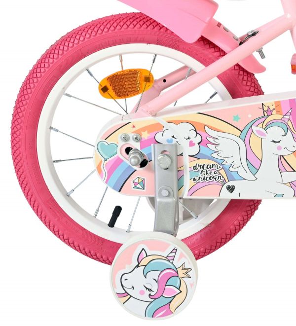 Volare Unicorn Kinderfiets - Meisjes - 14 inch - Roze