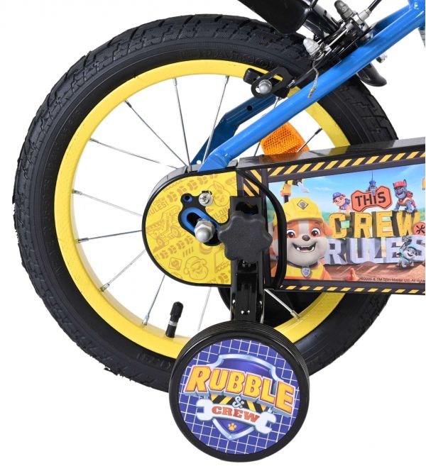Paw Patrol -Rubble & Crew Kinderfiets - Jongens - 14 inch - Blauw - Twee handremmen