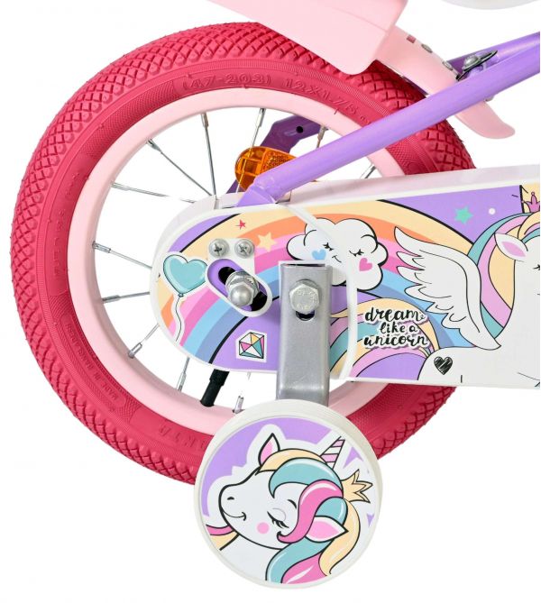 Volare Unicorn Kinderfiets - Meisjes - 12 inch - Paars