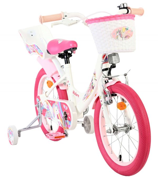 Volare Unicorn Kinderfiets - Meisjes - 16 inch - Wit