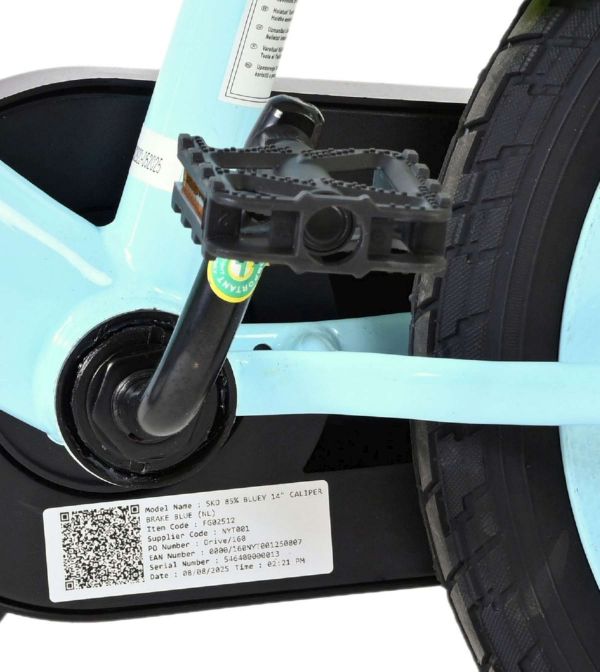 Bluey Kinderfiets - 14 inch - Lichtblauw - Twee handremmen