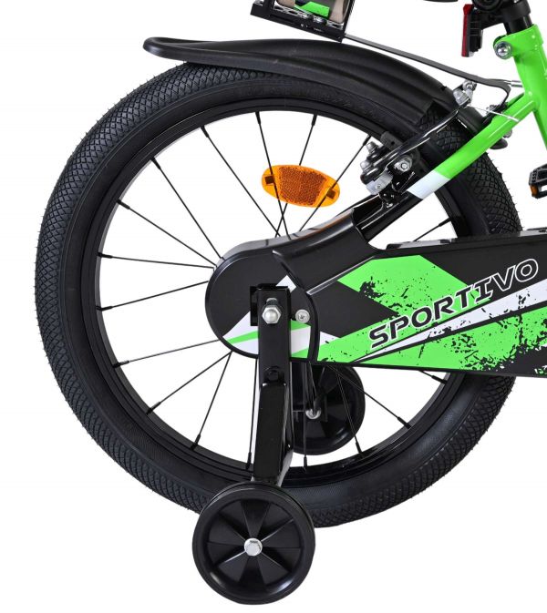 Volare Sportivo Kinderfiets - Jongens - 18 inch - Groen Zwart - Twee Handremmen