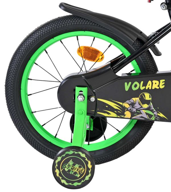 Volare Strike Kinderfiets - Jongens - 16 inch - Zwart Groen