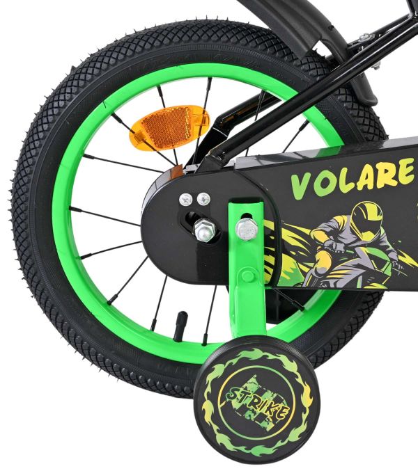 Volare Strike Kinderfiets - Jongens - 14 inch - Zwart Groen