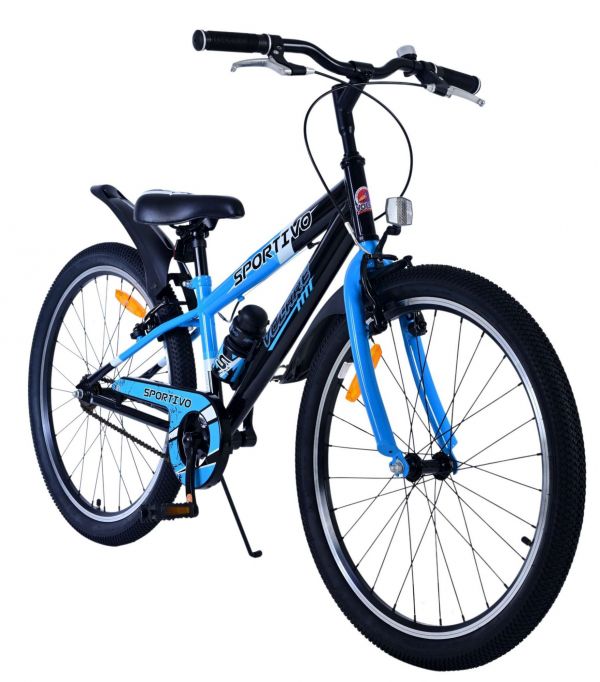 Volare Sportivo Kinderfiets - Jongens - 24 inch - Zwart Blauw - Twee Handremmen