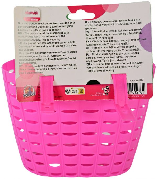 Disney Minnie Plastic Mandje - Meisjes - Roze