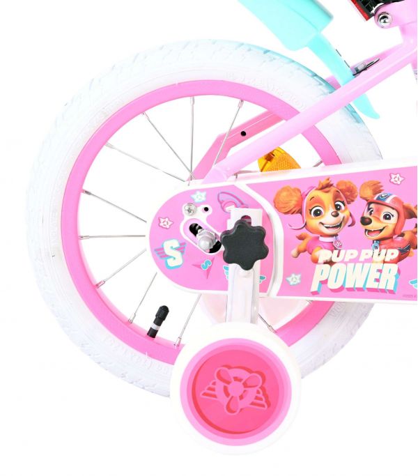 Paw Patrol Kinderfiets - Meisjes - 14 inch - Roze - Twee handremmen