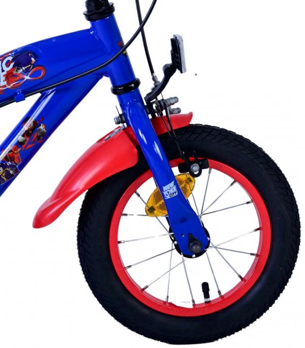 Turbo Crew Kinderfiets - Jongens - 12 inch - Blauw Rood - Twee handremmen