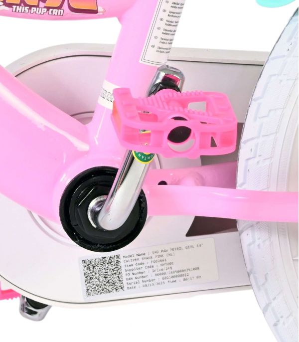 Paw Patrol Kinderfiets - Meisjes - 14 inch - Roze - Twee handremmen