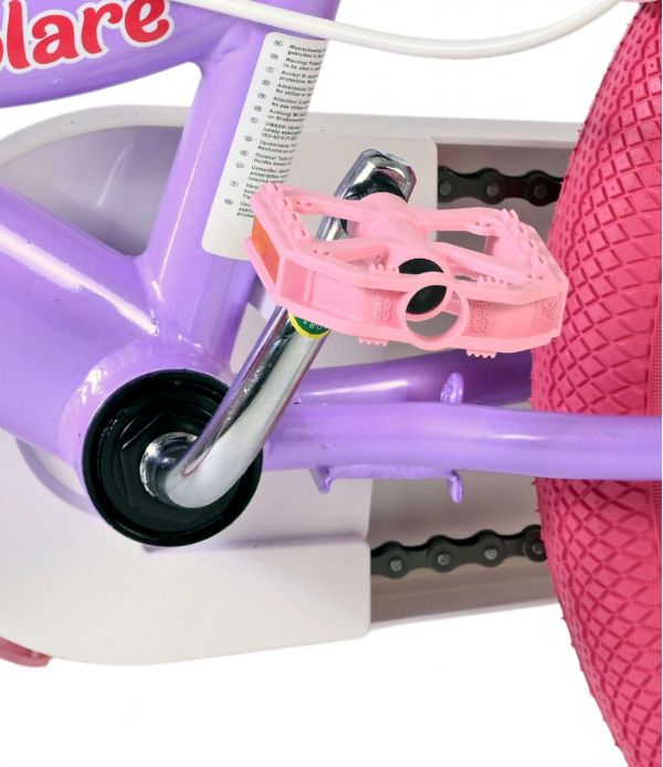 Volare Unicorn Kinderfiets - Meisjes - 16 inch - Paars - Twee Handremmen