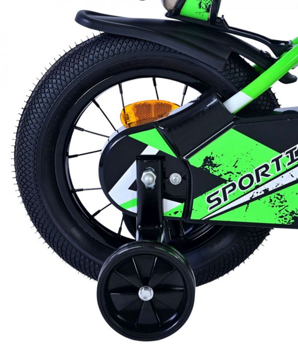 Volare Sportivo Kinderfiets - Jongens - 12 inch - Groen Zwart Volare Sportivo Kinderfiets - Jongens - 12 inch - Groen Zwart