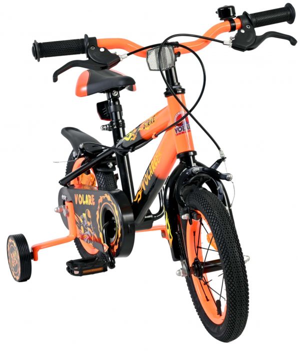 Volare Strike Kinderfiets - Jongens - 12 inch - Zwart Oranje - Twee Handremmen