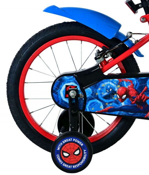 Spider-Man Kinderfiets - Jongens - 16 inch - Blauw/Rood - Twee handremmen